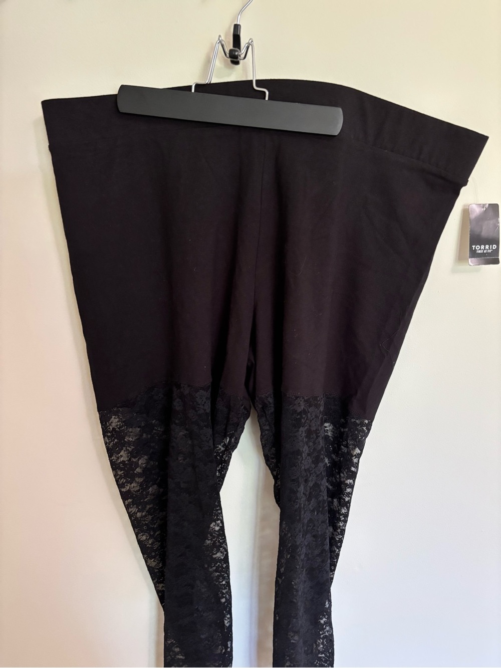 Torrid Plus Size Black Lace-Panel Leggings - Women (4X)